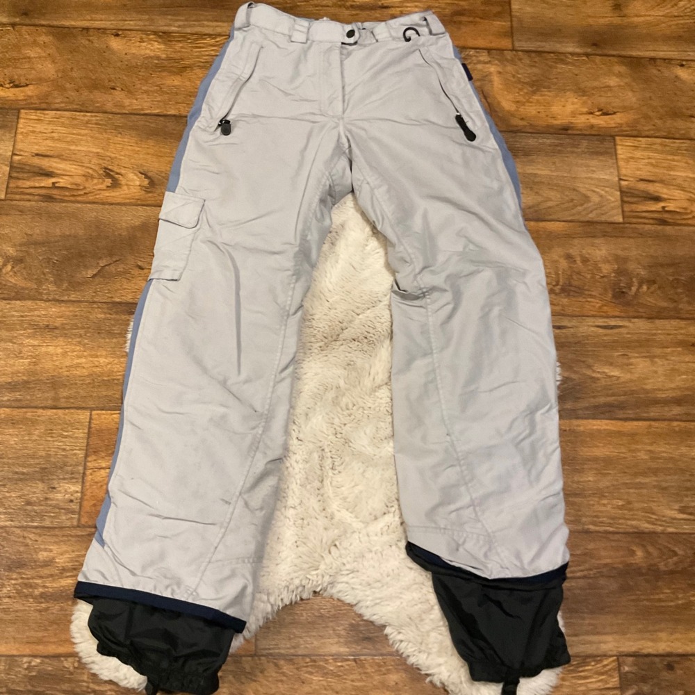 Columbia Size Small Convert Snow Pants Gray Blue Womens Winter Insulated